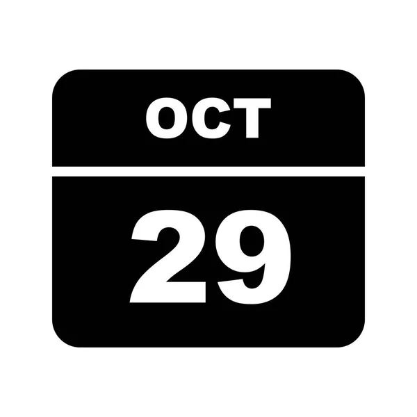 29 octobre Date sur un calendrier d'un seul jour — Photo