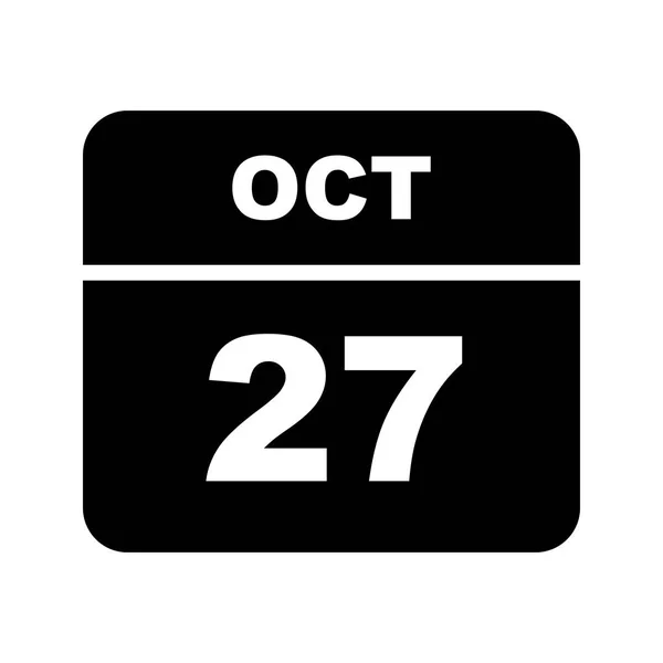 27 Ekim Tarih tek günlük takvim — Stok fotoğraf