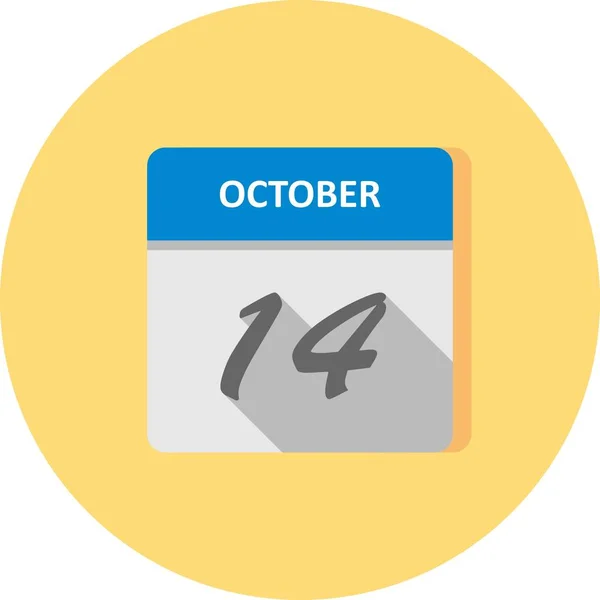 14 de octubre Fecha en un calendario de un solo día —  Fotos de Stock