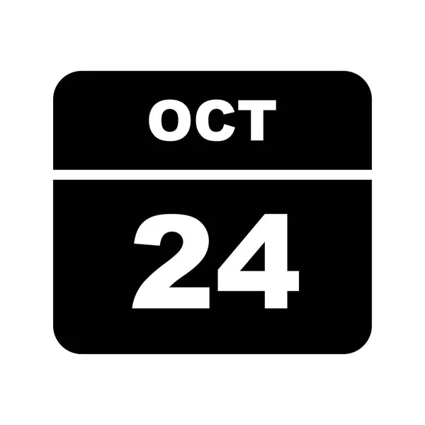 24 de octubre Fecha en un calendario de un solo día — Foto de Stock