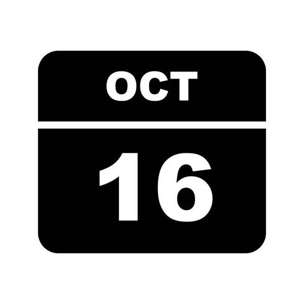 16th Οκτωβρίου ημερομηνία σε ένα ημερολόγιο — Φωτογραφία Αρχείου