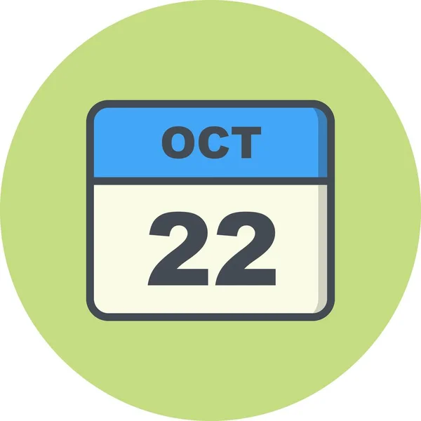 October 22nd Date on a Single Day Calendar — Stock Photo, Image