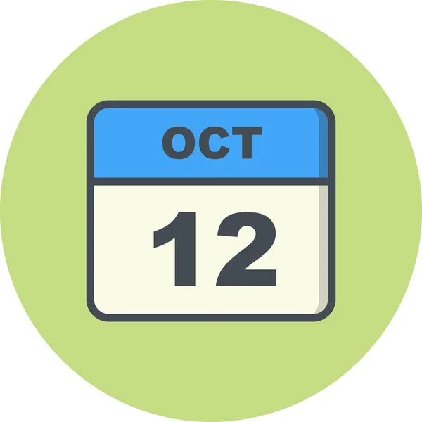 10月12日单日日历上的日期 — 图库照片