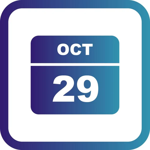 29 oktober datum op een enkele dag kalender — Stockfoto