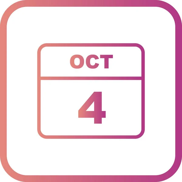 04 de outubro Data em um calendário de um único dia — Fotografia de Stock