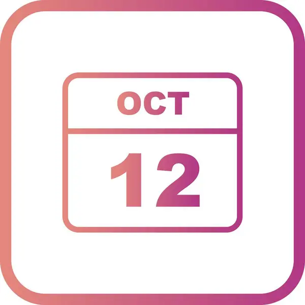 12 de outubro Data em um calendário único dia — Fotografia de Stock