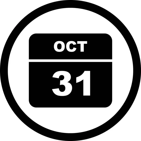 October 31st Date on a Single Day Calendar — Stock Photo, Image