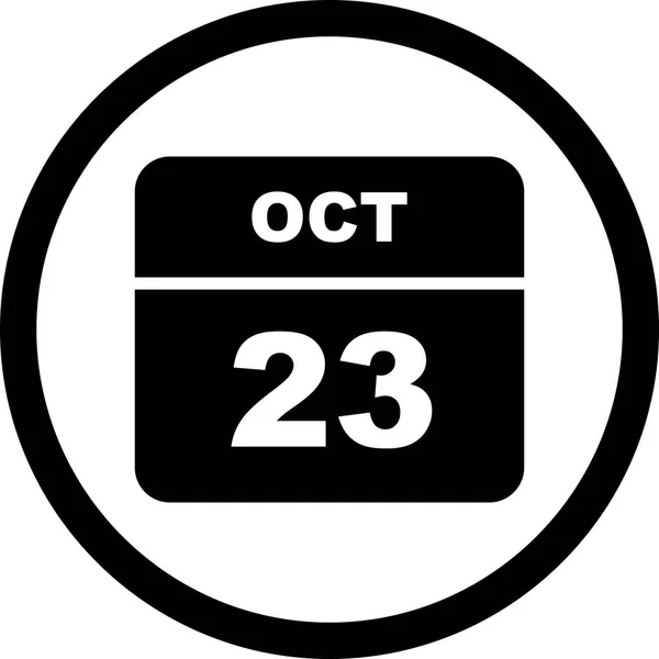 23rd Οκτωβρίου ημερομηνία σε ημερολόγιο μίας ημέρας — Φωτογραφία Αρχείου