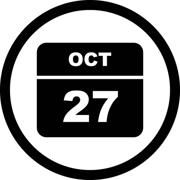 27 Ekim Tarih tek günlük takvim — Stok fotoğraf
