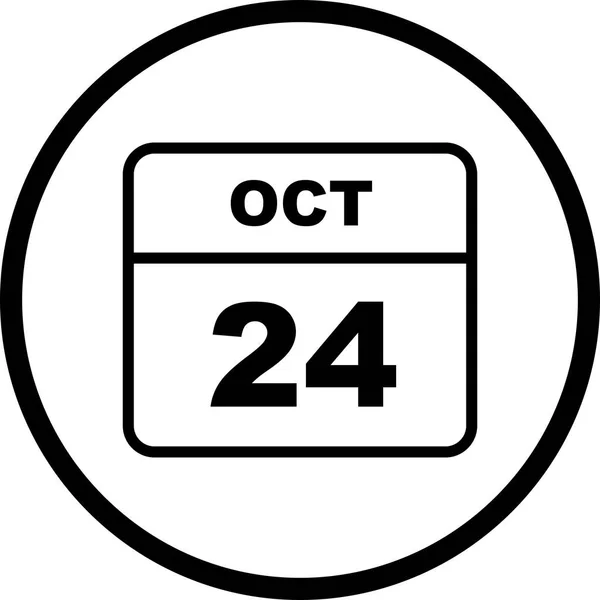 24. října dne v jednom dnu kalendáře — Stock fotografie