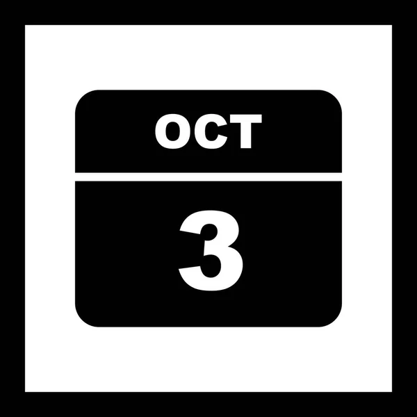 October 3rd Date on a Single Day Calendar — Stock Photo, Image