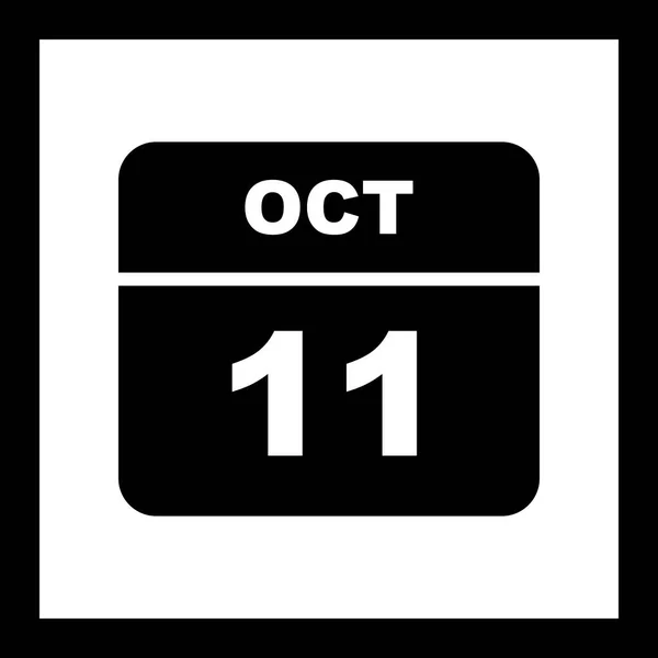 11 oktober Dato på en enkelt dag kalender - Stock-foto