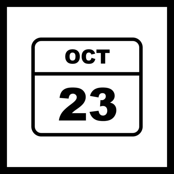 October 23rd Date on a Single Day Calendar — Stock Photo, Image