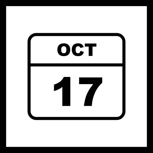 17 жовтня дата одноденного календаря — стокове фото