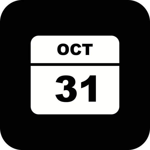October 31st Date on a Single Day Calendar — Stock Photo, Image