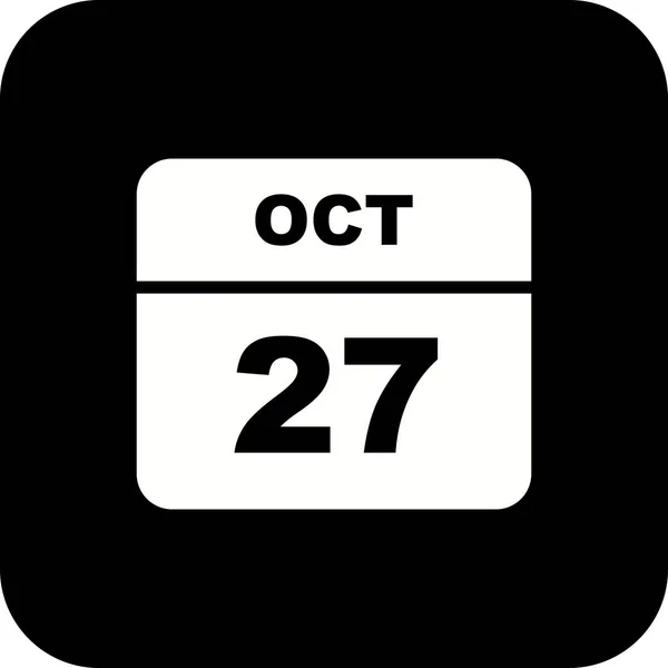 Дата 27 октября в календаре одного дня — стоковое фото