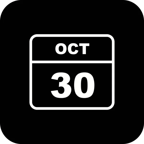 30 жовтня дата одноденного календаря — стокове фото