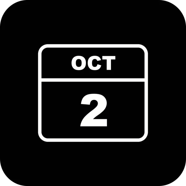 Den 2. října v kalendáři jednoho dne — Stock fotografie