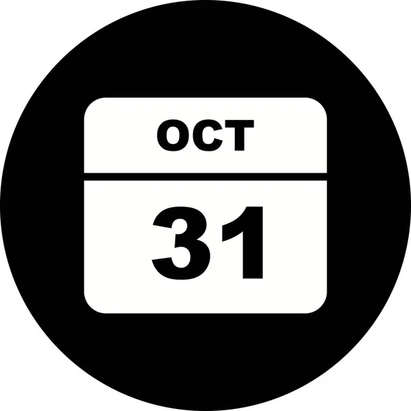 October 31st Date on a Single Day Calendar — Stock Photo, Image