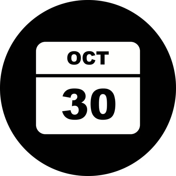 30 Ekim Tarih tek günlük takvim — Stok fotoğraf