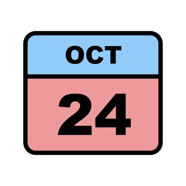 24 de octubre Fecha en un calendario de un solo día —  Fotos de Stock