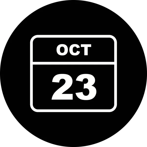 23 oktober datum på en enda dag kalender — Stockfoto