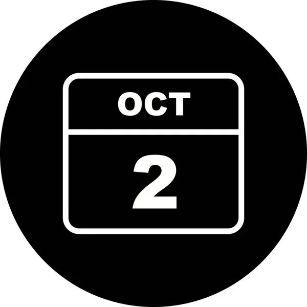 10月2日1日カレンダーの日付 — ストック写真