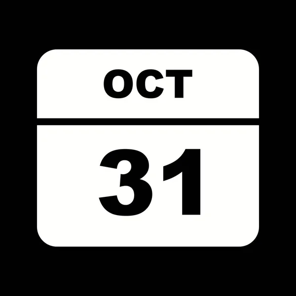 October 31st Date on a Single Day Calendar — Stock Photo, Image