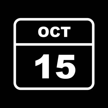 Ekim 15 Tarih tek bir gün takvimi