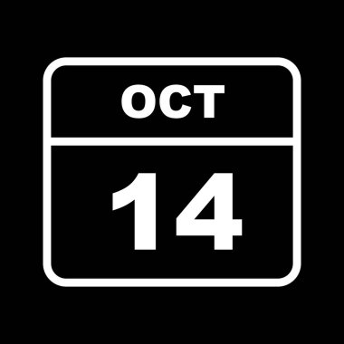 14 Ekim Tarih tek günlük takvim