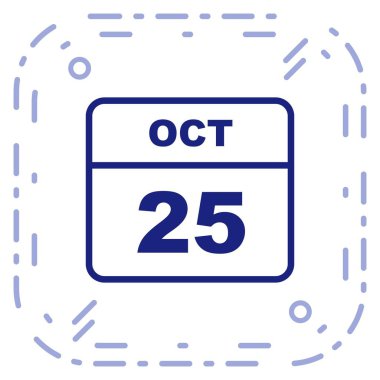 25 Ekim Tarih tek günlük takvim