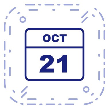 21 Ekim Tarih tek günlük takvim