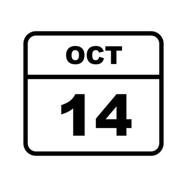 14 Ekim Tarih tek günlük takvim