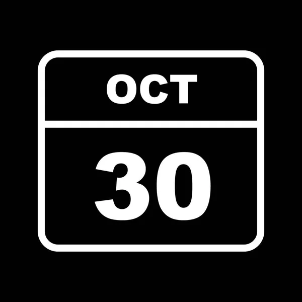 30 de octubre Fecha en un calendario de un solo día — Foto de Stock