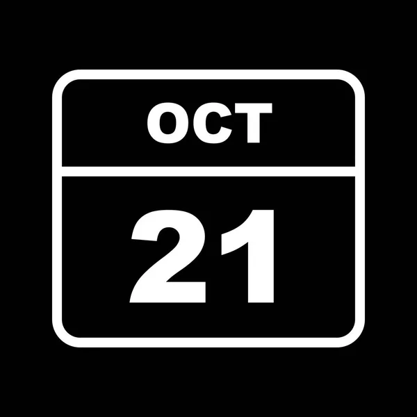 21 octobre Date sur un calendrier d'un seul jour — Photo