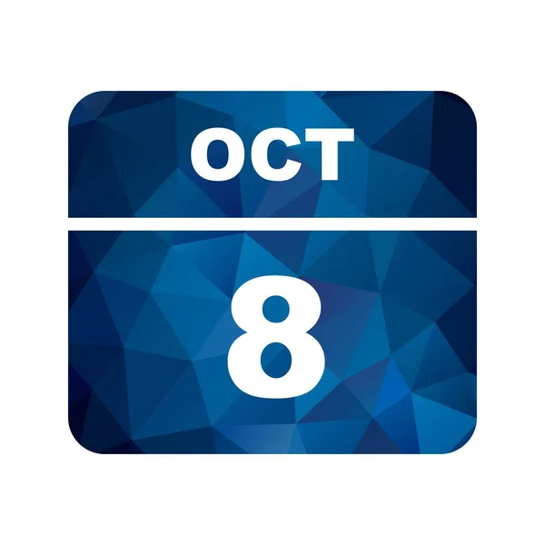 October 8th Date on a Single Day Calendar — Stock Photo, Image