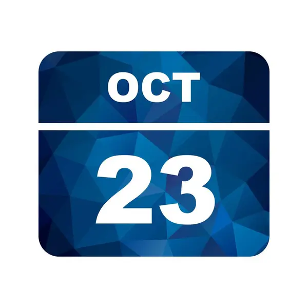 23 oktober datum op een enkele dag kalender — Stockfoto