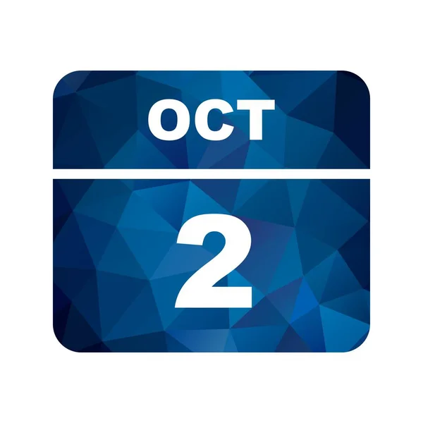 02 de outubro Data em um calendário de um único dia — Fotografia de Stock