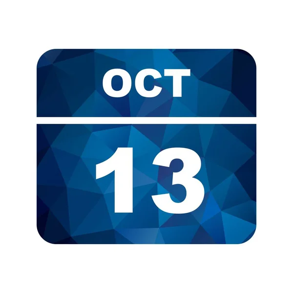 Datum 13. října v kalendáři jednoho dne — Stock fotografie