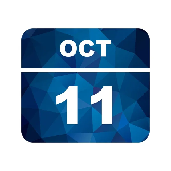 11 de outubro Data em um calendário único dia — Fotografia de Stock