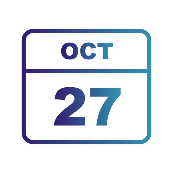 27 de outubro Data em um calendário único dia — Fotografia de Stock