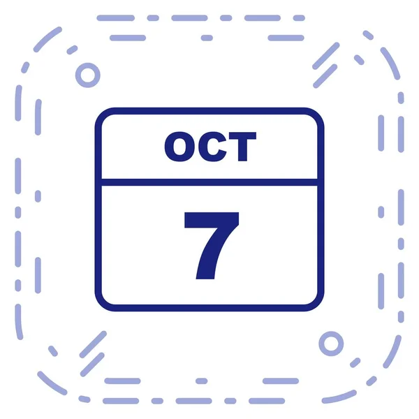 07 oktober datum op een enkele dag kalender — Stockfoto