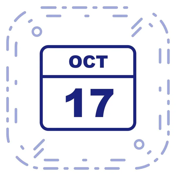 October 17th Date on a Single Day Calendar — Stock Photo, Image