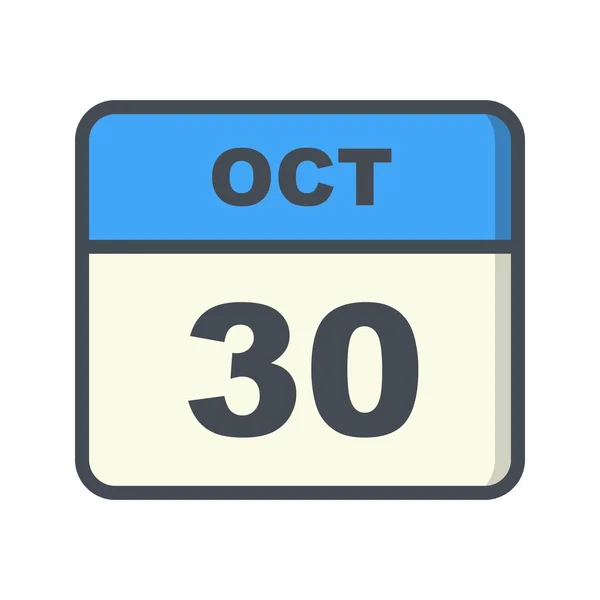 Den 30. října v kalendáři jednoho dne — Stock fotografie