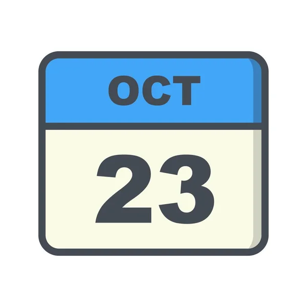 23 octobre Date sur un calendrier d'un seul jour — Photo