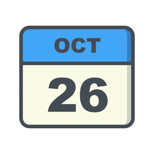 October 26th Date on a Single Day Calendar — Stock Photo, Image