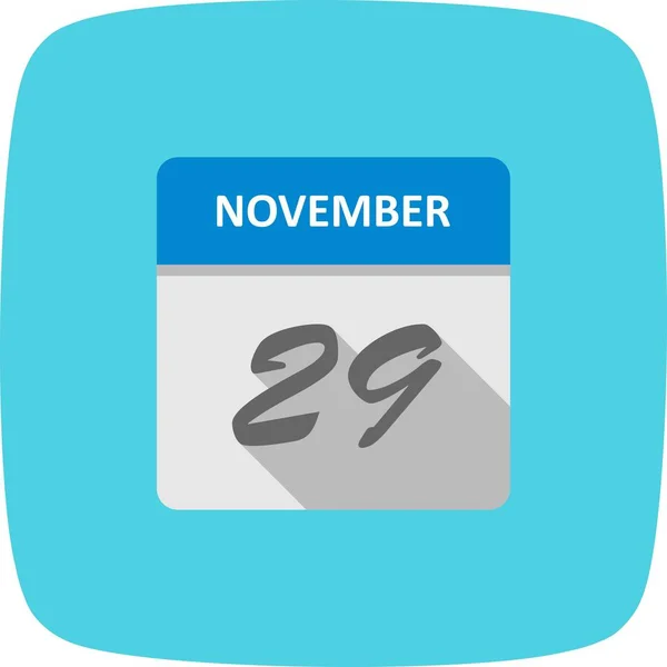 29 de novembro Data em um calendário único dia — Fotografia de Stock