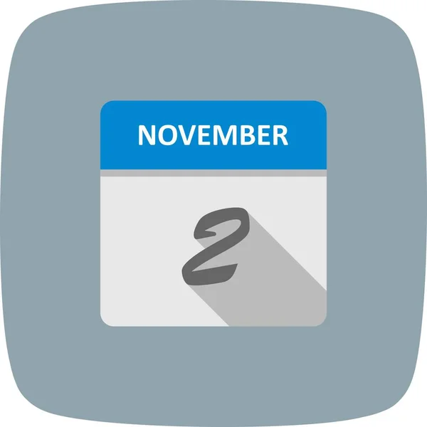 02 de novembro Data em um calendário único dia — Fotografia de Stock