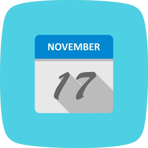 17th Νοεμβρίου ημερομηνία σε ημερολόγιο μίας ημέρας — Φωτογραφία Αρχείου