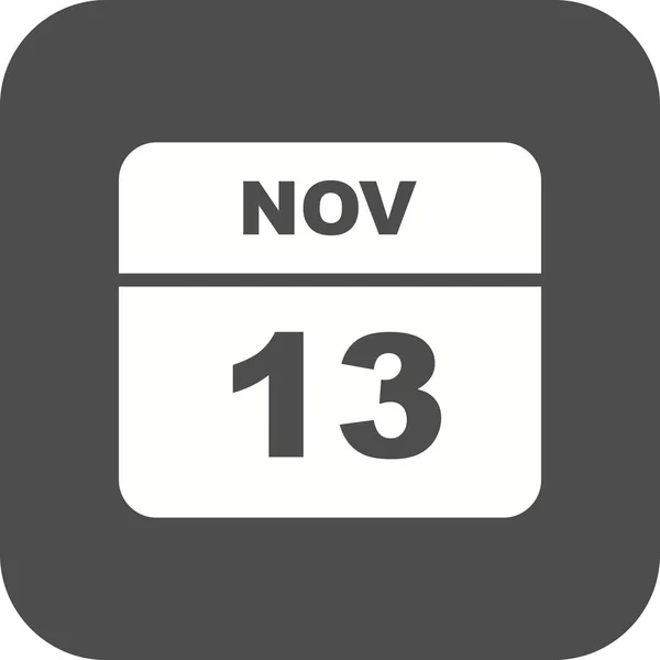 13 листопада дата одноденного календаря — стокове фото